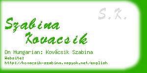 szabina kovacsik business card
