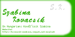 szabina kovacsik business card